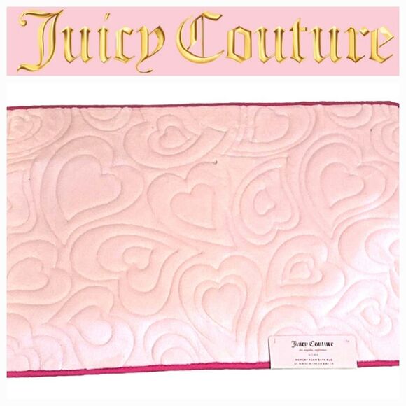 Juicy Couture Home Heart Embossed Memory Foam Bath Rug - Picture 1 of 7